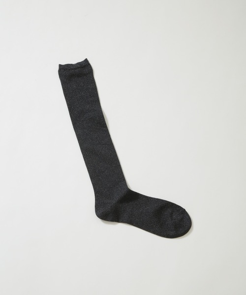 NANO universe（ナノユニバース）の「疑似リブラメハイソックス（ソックス/靴下・レディース・グレー/ブラック・FREE）」の5枚目の写真