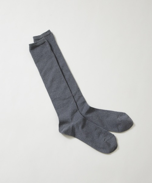 NANO universe（ナノユニバース）の「疑似リブラメハイソックス（ソックス/靴下・レディース・グレー/ブラック・FREE）」の3枚目の写真