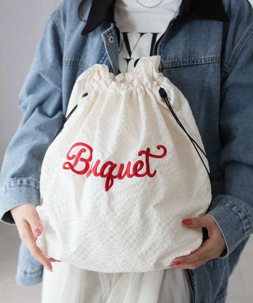 Riberry(リベリー)の「ロゴ刺繍巾着トートバッグ(トートバッグ・レディース・ブラック/グレー/パープル/グリーン/アイボリー・FREE)」の7枚目の写真