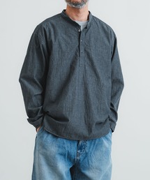 コットン裾ダーツプルオーバーシャツ