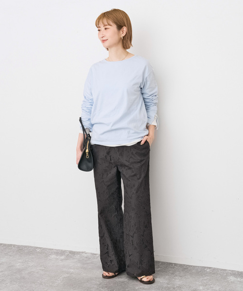 Spick & Span（スピックアンドスパン）の「TICCA / ティッカ フラワーレースパンツ（その他パンツ・レディース・チャコールグレー/ホワイト・FREE）」の4枚目の写真