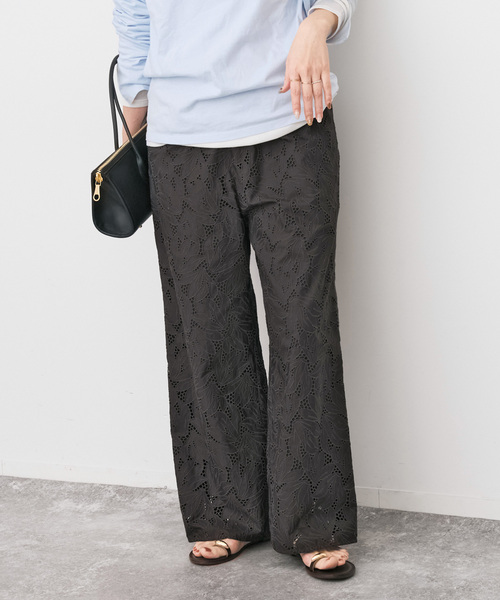 Spick & Span（スピックアンドスパン）の「TICCA / ティッカ フラワーレースパンツ（その他パンツ・レディース・チャコールグレー/ホワイト・FREE）」の6枚目の写真