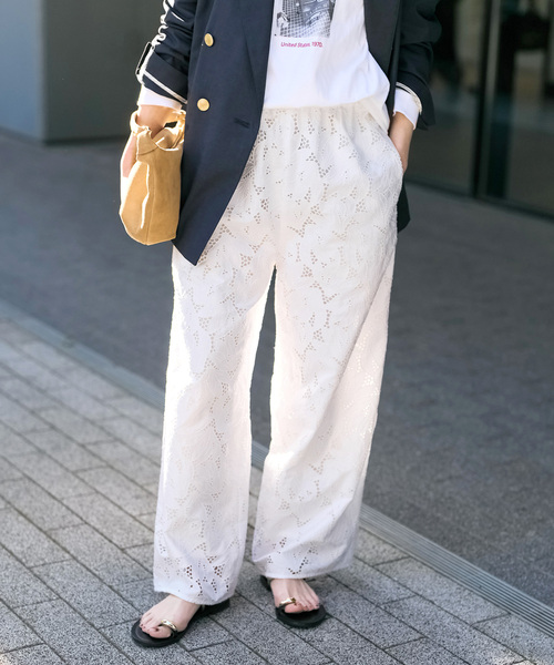 Spick & Span（スピックアンドスパン）の「TICCA / ティッカ フラワーレースパンツ（その他パンツ・レディース・チャコールグレー/ホワイト・FREE）」の14枚目の写真