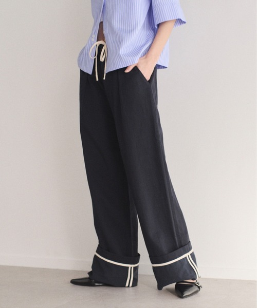 SOYEN（ソイエン）の「ロールアップパイピングワイドパンツ（その他パンツ・レディース・ベージュ/ネイビー・F）」の19枚目の写真