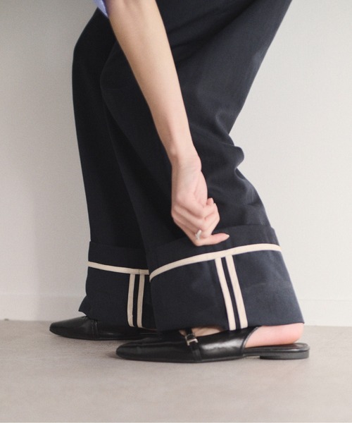 SOYEN（ソイエン）の「ロールアップパイピングワイドパンツ（その他パンツ・レディース・ベージュ/ネイビー・F）」の22枚目の写真