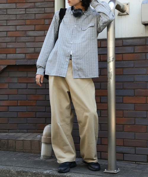 NAKER（ネイカー）の「ミニチェック長袖シャツ（シャツ/ブラウス・メンズ・ブラック/サックスブルー/ブルー・M/L/XL）」の15枚目の写真