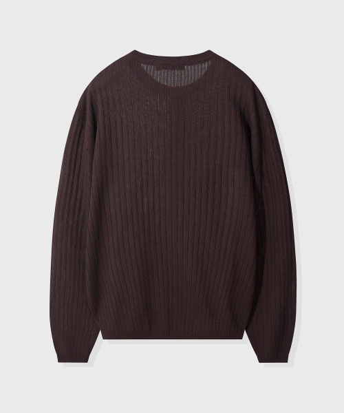 KIIMUIR(キミュア)の「クールタッチヘンリーネッククロップニット_ブラウン(ニット/セーター・メンズ・ブラウン・MEDIUM/LARGE/X-LARGE)」の5枚目の写真
