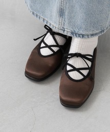 menue | スクエアトゥ サテン バレエスニーカー(スニーカー)