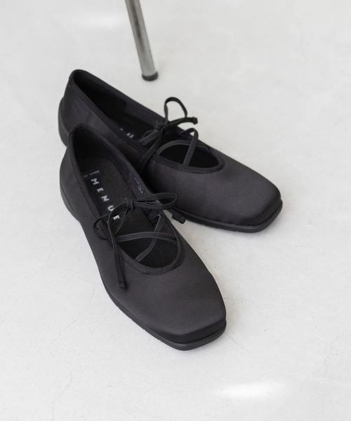 menue(メヌエ)の「スクエアトゥ サテン バレエスニーカー(スニーカー・レディース・ブラック/ダークブラウン・24.0cm/23.5cm/23.0cm/22.5cm/24.5cm)」の11枚目の写真