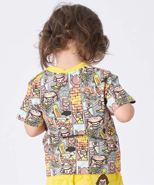 XLARGE KIDS(エクストララージキッズ)の「コミックファニーゴリラ 半袖Tシャツ(Tシャツ/カットソー・キッズ・レモンイエロー/ブルー・110cm/100cm/140cm/130cm/120cm/90cm/80cm)」の3枚目の写真