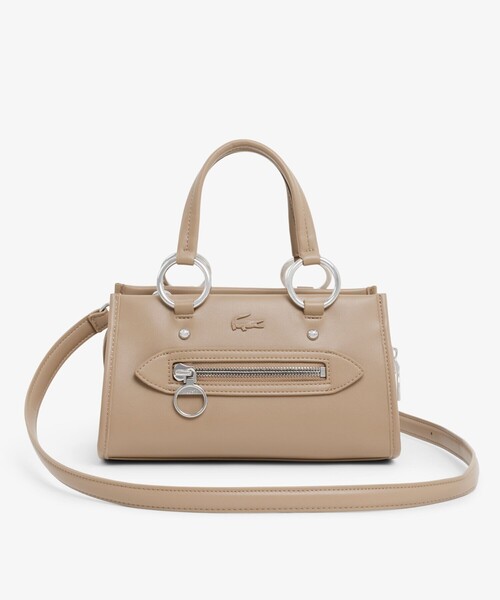 LACOSTE（ラコステ）の「セリス スモール トップハンドルバッグ（ハンドバッグ・レディース・ブラック/ベージュ・FREE）」の2枚目の写真