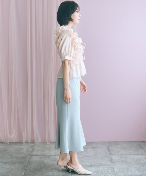 marun（マルン）の「＜大きいサイズ＞センタージップマーメイドスカート marun（スカート・レディース・ピンク/ブラック/グレー・L/LL/3L/4L/5L）」の9枚目の写真