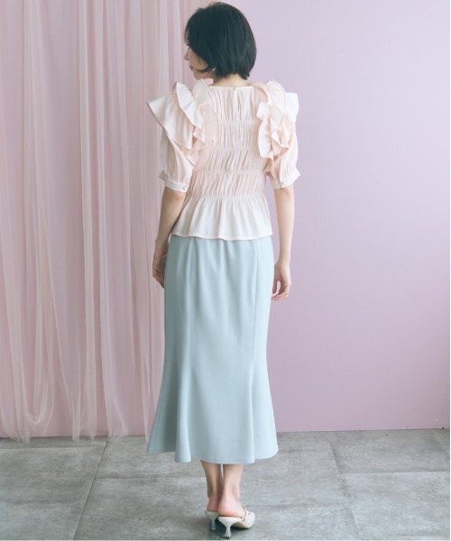 marun（マルン）の「＜大きいサイズ＞センタージップマーメイドスカート marun（スカート・レディース・ピンク/ブラック/グレー・L/LL/3L/4L/5L）」の10枚目の写真