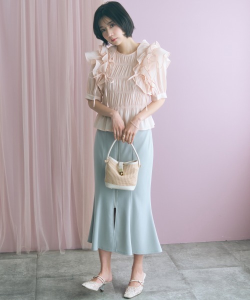 marun（マルン）の「＜大きいサイズ＞センタージップマーメイドスカート marun（スカート・レディース・ピンク/ブラック/グレー・L/LL/3L/4L/5L）」の11枚目の写真