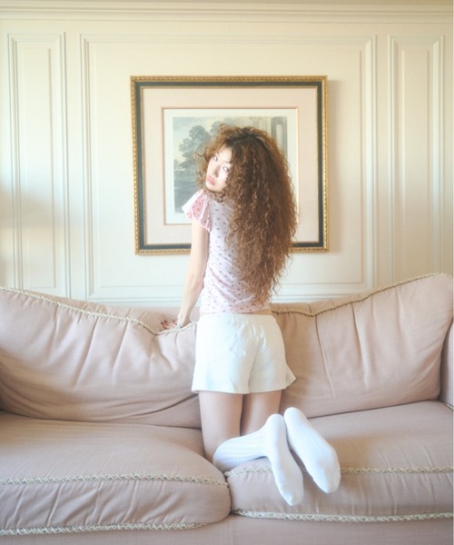 chernyy(チェルニー)の「floral puff sleeve tee / 小花柄パフTシャツ(Tシャツ/カットソー・レディース・ピンク/ホワイト・LARGE/MEDIUM/SMALL)」の12枚目の写真