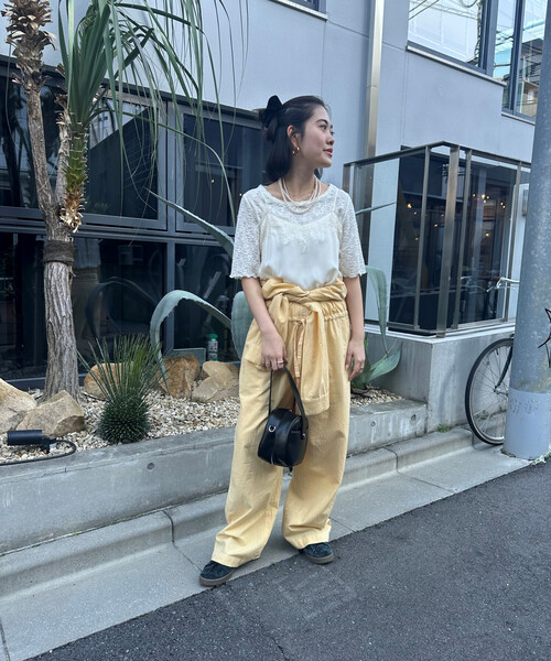 FREAK'S STORE(フリークスストア)の「インド オープンカラー ジャンプスーツ(つなぎ/オールインワン・レディース・イエロー/オフホワイト・SMALL/MEDIUM)」の4枚目の写真
