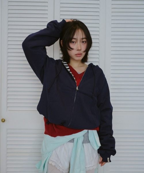 【即日発送可】common gull products パーカー　ネイビー S 柄の目覚め、リバーシブルフーディー（パーカー）｜common gull