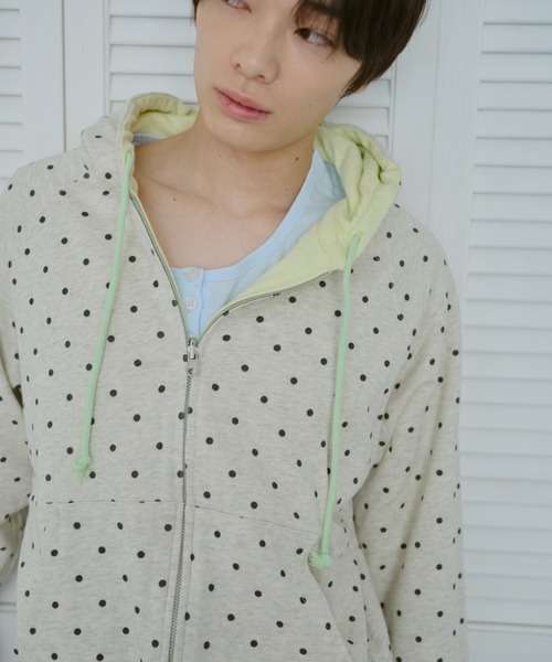 common gull products.(コモンガルプロダクツ)の「柄の目覚め、リバーシブルフーディー(パーカー・レディース・杢グレー/ライム/ネイビー・SMALL/MEDIUM/LARGE)」の11枚目の写真
