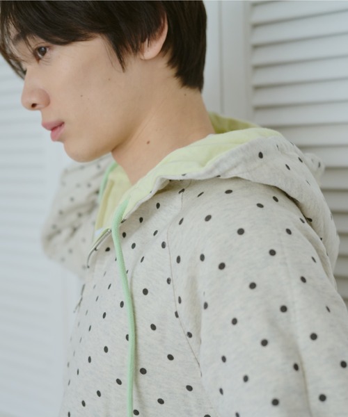 common gull products.(コモンガルプロダクツ)の「柄の目覚め、リバーシブルフーディー(パーカー・レディース・杢グレー/ライム/ネイビー・SMALL/MEDIUM/LARGE)」の12枚目の写真