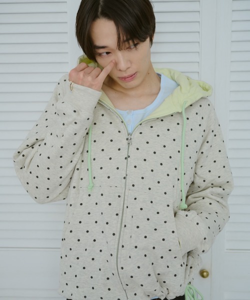 common gull products.(コモンガルプロダクツ)の「柄の目覚め、リバーシブルフーディー(パーカー・レディース・杢グレー/ライム/ネイビー・SMALL/MEDIUM/LARGE)」の13枚目の写真