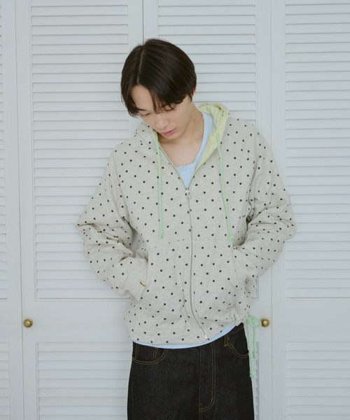 common gull products.(コモンガルプロダクツ)の「柄の目覚め、リバーシブルフーディー(パーカー・レディース・杢グレー/ライム/ネイビー・SMALL/MEDIUM/LARGE)」の14枚目の写真