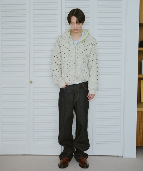 common gull products.(コモンガルプロダクツ)の「柄の目覚め、リバーシブルフーディー(パーカー・レディース・杢グレー/ライム/ネイビー・SMALL/MEDIUM/LARGE)」の6枚目の写真