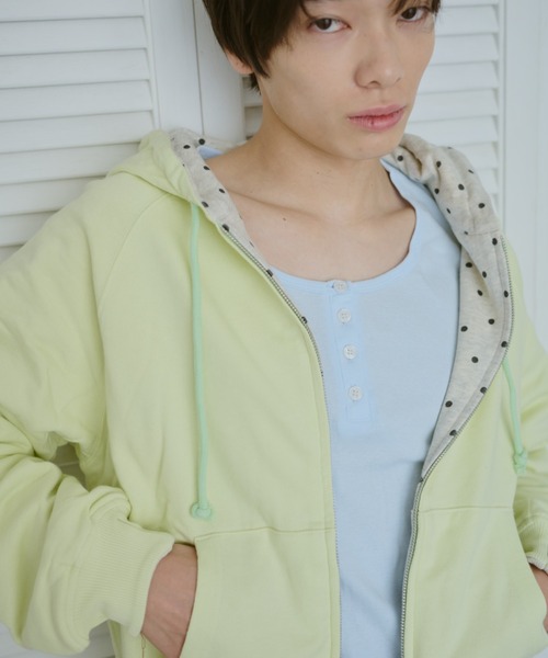 common gull products.(コモンガルプロダクツ)の「柄の目覚め、リバーシブルフーディー(パーカー・レディース・杢グレー/ライム/ネイビー・SMALL/MEDIUM/LARGE)」の16枚目の写真