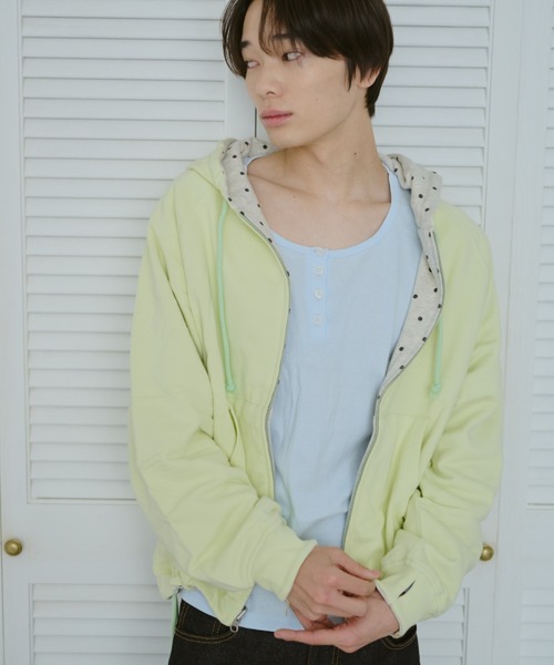 common gull products.(コモンガルプロダクツ)の「柄の目覚め、リバーシブルフーディー(パーカー・レディース・杢グレー/ライム/ネイビー・SMALL/MEDIUM/LARGE)」の17枚目の写真