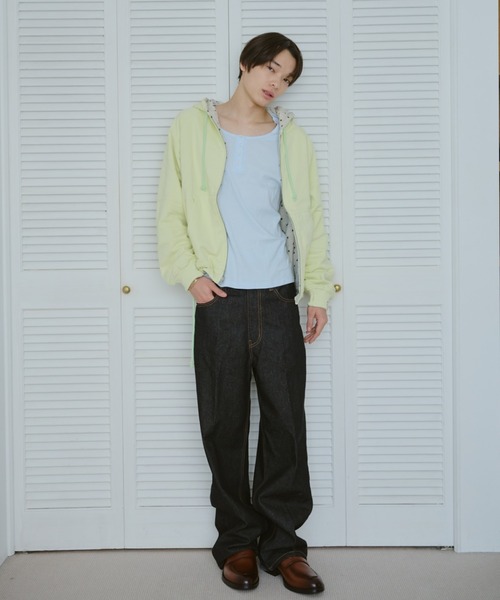 common gull products.(コモンガルプロダクツ)の「柄の目覚め、リバーシブルフーディー(パーカー・レディース・杢グレー/ライム/ネイビー・SMALL/MEDIUM/LARGE)」の20枚目の写真