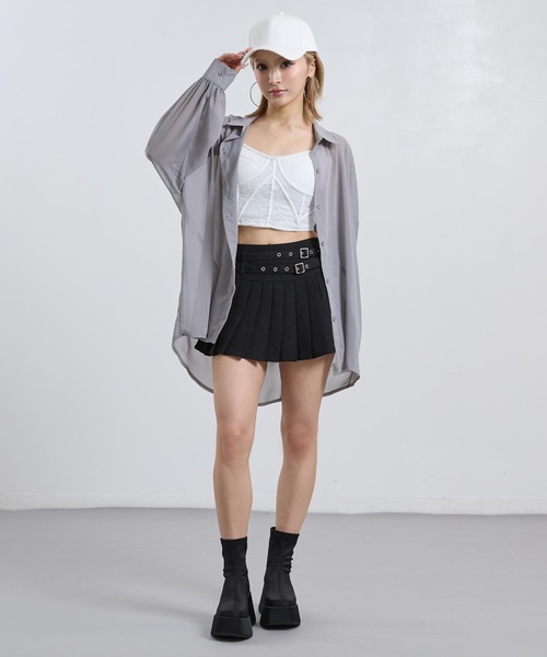 ANAP（アナップ）の「シンプル シアー シャツ ブラウス（シャツ/ブラウス・レディース・ブラック/グレー/ホワイト/ピンク・F）」の19枚目の写真