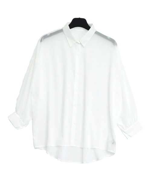 ANAP（アナップ）の「シンプル シアー シャツ ブラウス（シャツ/ブラウス・レディース・ブラック/グレー/ホワイト/ピンク・F）」の10枚目の写真