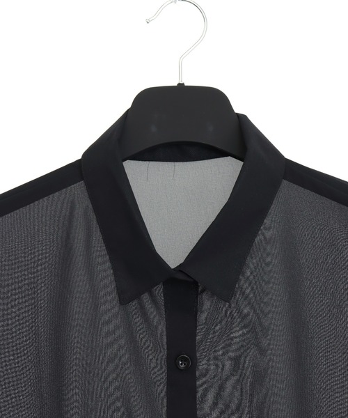 ANAP（アナップ）の「シンプル シアー シャツ ブラウス（シャツ/ブラウス・レディース・ブラック/グレー/ホワイト/ピンク・F）」の9枚目の写真