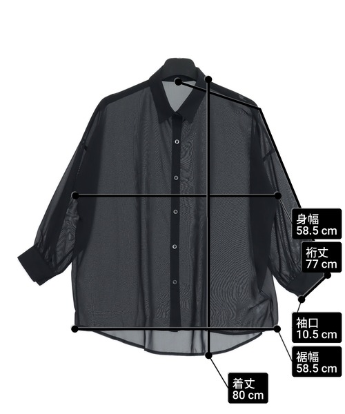 ANAP（アナップ）の「シンプル シアー シャツ ブラウス（シャツ/ブラウス・レディース・ブラック/グレー/ホワイト/ピンク・F）」の5枚目の写真