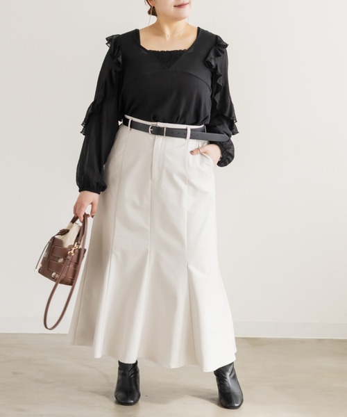 CLETTE(クレット)の「CLETTEオリジナルパネルマーメイドスカート(スカート・レディース・アイボリー/ブラック/ワイン・4L/3L/LL)」の5枚目の写真