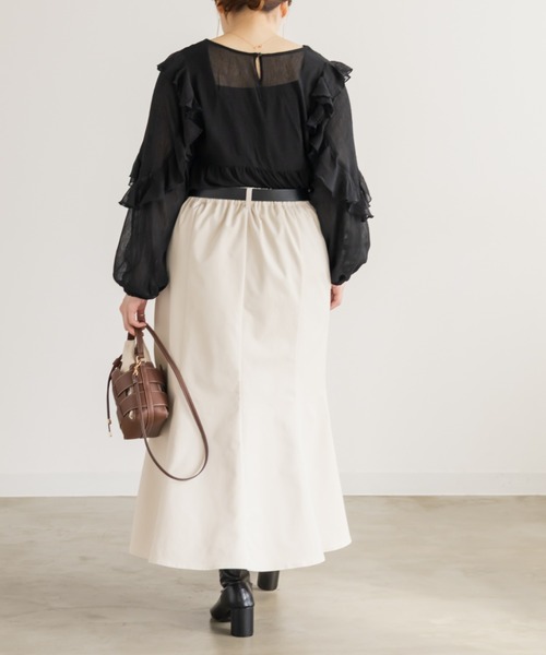 CLETTE(クレット)の「CLETTEオリジナルパネルマーメイドスカート(スカート・レディース・アイボリー/ブラック/ワイン・4L/3L/LL)」の7枚目の写真