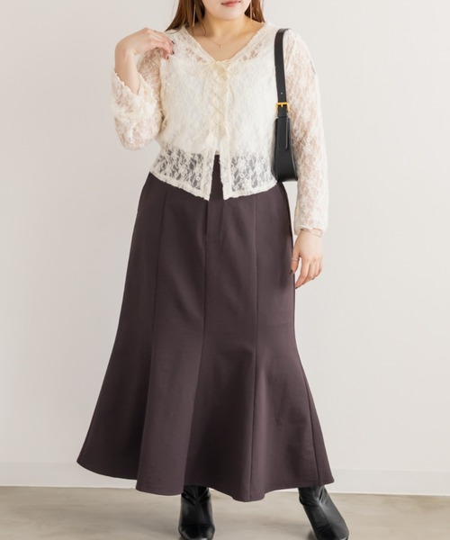 CLETTE(クレット)の「CLETTEオリジナルパネルマーメイドスカート(スカート・レディース・アイボリー/ブラック/ワイン・4L/3L/LL)」の12枚目の写真