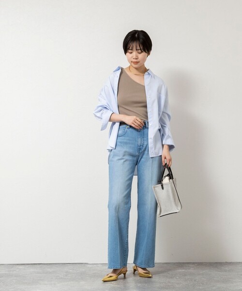 NOLLEY’S Sophi（ノーリーズソフィ）の「ウォッシャブルカップ付ワンショルタンクトップ（タンクトップ・レディース・カーキ/ブラック/オフホワイト・38）」の9枚目の写真