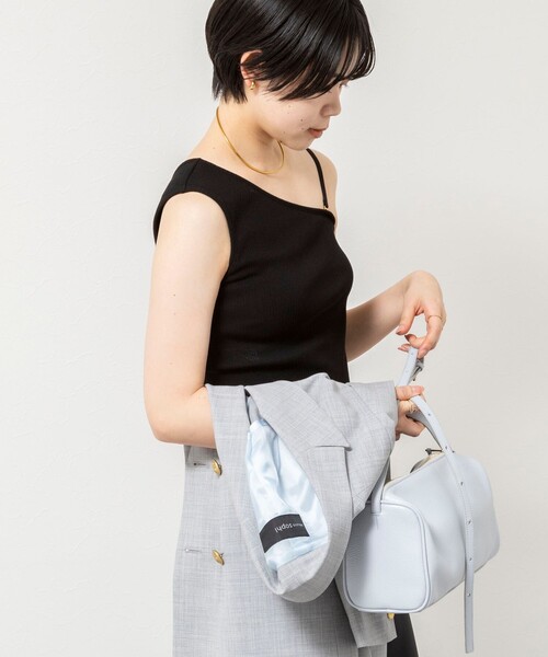 NOLLEY’S Sophi（ノーリーズソフィ）の「ウォッシャブルカップ付ワンショルタンクトップ（タンクトップ・レディース・カーキ/ブラック/オフホワイト・38）」の17枚目の写真