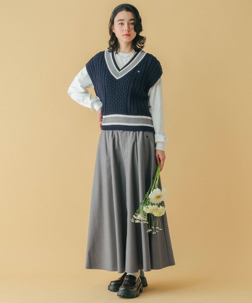 RAGEBLUE（レイジブルー）の「＜POLO BCS/ポロ・ビーシーエス＞別注/ラインチルデンニットベスト（ベスト・レディース・グレー/ネイビー/ホワイト・FREE）」の16枚目の写真