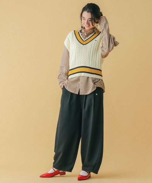 RAGEBLUE（レイジブルー）の「＜POLO BCS/ポロ・ビーシーエス＞別注/ラインチルデンニットベスト（ベスト・レディース・グレー/ネイビー/ホワイト・FREE）」の5枚目の写真