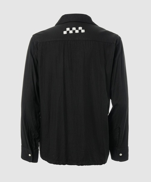NOMA t.d.(ノーマティーディー)の「Checker Embroidery Open Collar Shirt(シャツ/ブラウス・メンズ・ブラック/ブラウン系その他/グレー・4/3)」の4枚目の写真