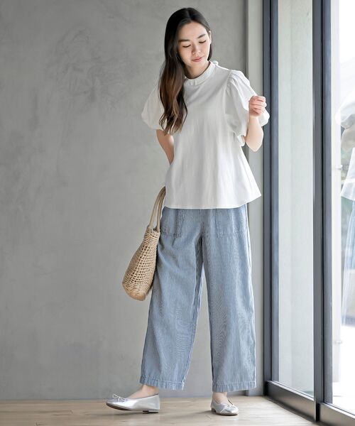 rps（アールピーエス）の「ヒッコリーベイカーパンツ（その他パンツ・レディース・ネイビー/ブルー・フリー）」の3枚目の写真