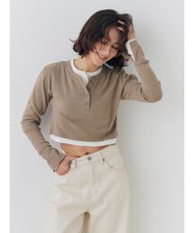 Ungrid | レイヤードデザインヘンリーロングスリーブTee(Tシャツ/カットソー)