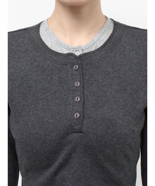 Ungrid（アングリッド）の「レイヤードデザインヘンリーロングスリーブTee（Tシャツ/カットソー・レディース・ライトグレー/チャコールグレー/ベージュ・FREE）」の19枚目の写真