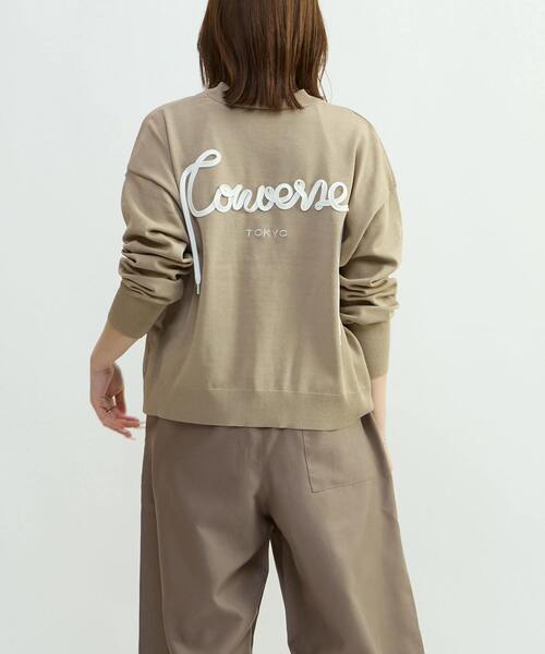 CONVERSE TOKYO(コンバーストウキョウ)の「BACK SPINDLE LOGO CARDIGAN(カーディガン/ボレロ・レディース・ベージュ/チャコールグレー・FREE)」の10枚目の写真