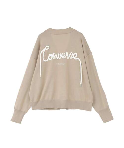 CONVERSE TOKYO(コンバーストウキョウ)の「BACK SPINDLE LOGO CARDIGAN(カーディガン/ボレロ・レディース・ベージュ/チャコールグレー・FREE)」の14枚目の写真