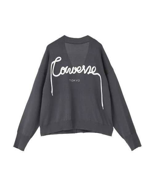 CONVERSE TOKYO(コンバーストウキョウ)の「BACK SPINDLE LOGO CARDIGAN(カーディガン/ボレロ・レディース・ベージュ/チャコールグレー・FREE)」の16枚目の写真