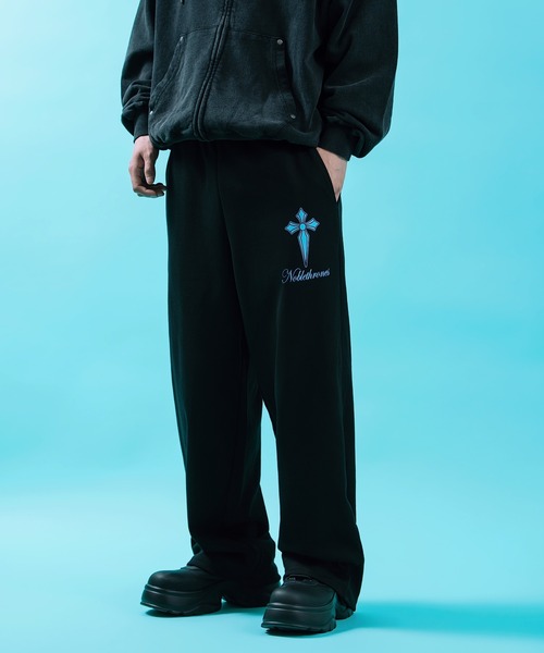 improves（インプローブス）の「クロスプリント ワイド ストレートスウェットパンツ（その他パンツ・メンズ・ブラック系/ブラック/ホワイト・LARGE/MEDIUM）」の3枚目の写真