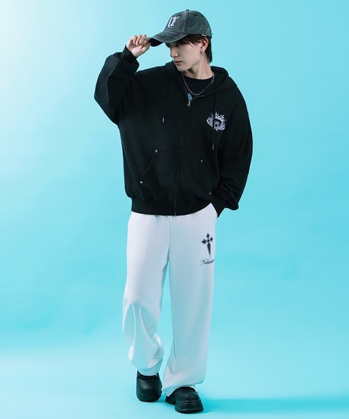 improves（インプローブス）の「クロスプリント ワイド ストレートスウェットパンツ（その他パンツ・メンズ・ブラック系/ブラック/ホワイト・LARGE/MEDIUM）」の13枚目の写真