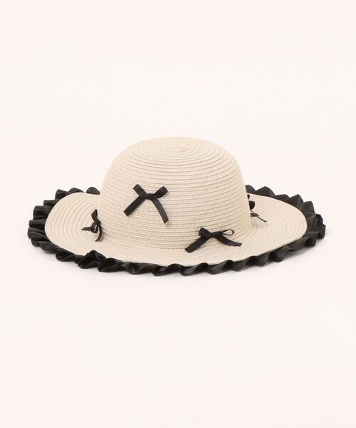 apres les cours(アプレレクール)の「リボンフリルペーパーハット(ハット・キッズ・ブラック/アイボリー・48/50/52/54)」の3枚目の写真